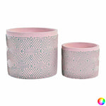 Set di vasi da fiori DKD Home Decor Cemento 2 Pezzi 2 Unità (17 x 17 x 15 cm) - Augustea Shop