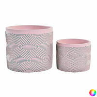 Set di vasi da fiori DKD Home Decor Cemento 2 Pezzi 2 Unità (17 x 17 x 15 cm) - Augustea Shop