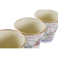 Set di Vasi DKD Home Decor Rosa Dorato PVC Alluminio Shabby Chic 38 x 13 x 14 cm (3 Pezzi) - Augustea Shop