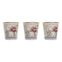 Set di Vasi DKD Home Decor Rosa Dorato PVC Alluminio Shabby Chic 38 x 13 x 14 cm (3 Pezzi) - Augustea Shop
