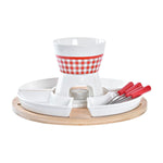 Fonduta DKD Home Decor Rosso 26,5 x 26,5 x 1,5 cm (10 pcs) - Augustea Shop