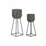 Set di vasi da fiori DKD Home Decor Consumato 32 x 32 x 84 cm Metallo (2 Unità) - Augustea Shop