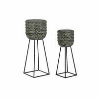 Set di vasi da fiori DKD Home Decor Consumato 32 x 32 x 84 cm Metallo (2 Unità) - Augustea Shop