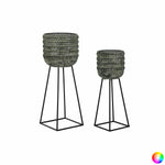 Set di vasi da fiori DKD Home Decor Consumato 32 x 32 x 84 cm Metallo (2 Unità) - Augustea Shop
