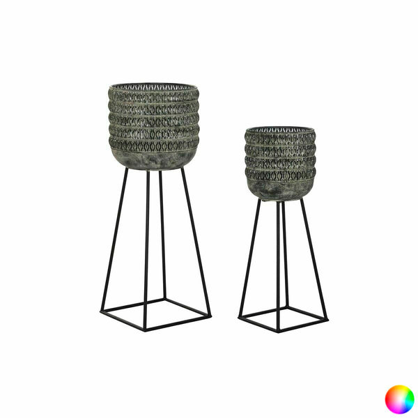 Set di vasi da fiori DKD Home Decor Consumato 32 x 32 x 84 cm Metallo (2 Unità) - Augustea Shop