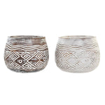 Vaso DKD Home Decor Marrone Bianco (2 Unità) (22 x 22 x 16 cm) - Augustea Shop