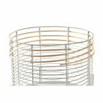 Set di Vasi DKD Home Decor Bianco Naturale Metallo Rattan Quadrato 25 x 25 x 32 cm (2 Unità) - Augustea Shop