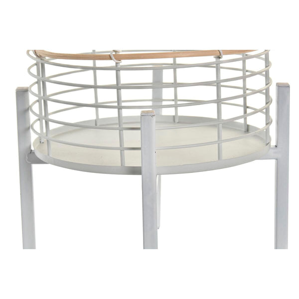 Set di Vasi DKD Home Decor Bianco Naturale Metallo Rattan Quadrato 25 x 25 x 32 cm (2 Unità) - Augustea Shop