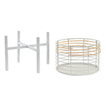 Set di Vasi DKD Home Decor Bianco Naturale Metallo Rattan Quadrato 25 x 25 x 32 cm (2 Unità) - Augustea Shop