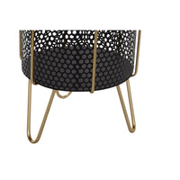 Set di vasi da fiori DKD Home Decor Nero Dorato Metallo Loft 36 x 36 x 58 cm - Augustea Shop