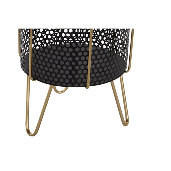 Set di vasi da fiori DKD Home Decor Nero Dorato Metallo Loft 36 x 36 x 58 cm - Augustea Shop