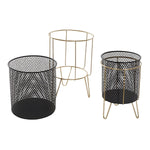 Set di vasi da fiori DKD Home Decor Nero Dorato Metallo Loft 36 x 36 x 58 cm - Augustea Shop