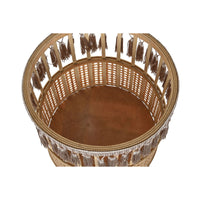 Set di vasi da fiori DKD Home Decor 35 x 35 x 68 cm 31 x 31 x 68 cm Naturale Nero Metallo Marrone Bambù 32 x 32 x 68 cm - Augustea Shop