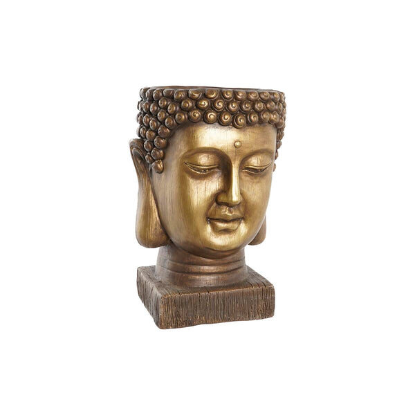 Vaso DKD Home Decor Fibra di Vetro Dorato Buddha Orientale (25 x 25 x 36 cm) - Augustea Shop