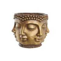 Vaso DKD Home Decor Dorato Legno Magnesio Rotondo Buddha Orientale 34 x 34 x 30 cm 30 x 34 x 30 cm - Augustea Shop