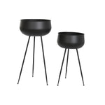 Set di vasi da fiori DKD Home Decor 34 x 34 x 70 cm Nero Metallo - Augustea Shop