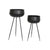 Set di vasi da fiori DKD Home Decor 34 x 34 x 70 cm Nero Metallo - Augustea Shop