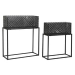 Set di vasi da fiori DKD Home Decor 60 x 22 x 70 cm Nero Metallo - Augustea Shop