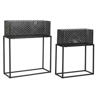 Set di vasi da fiori DKD Home Decor 60 x 22 x 70 cm Nero Metallo - Augustea Shop