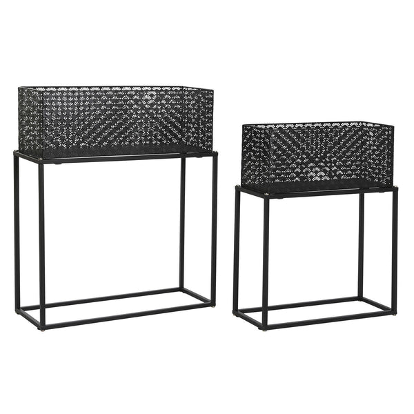 Set di vasi da fiori DKD Home Decor 60 x 22 x 70 cm Nero Metallo - Augustea Shop