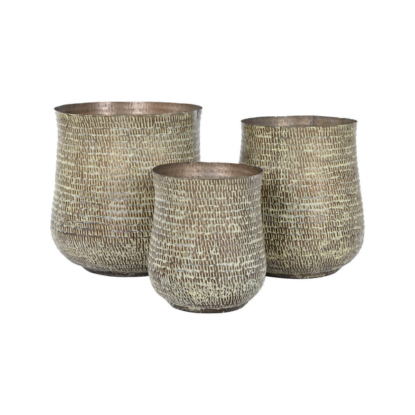 Set di vasi da fiori Home ESPRIT Verde Alluminio 44 x 44 x 46 cm - Augustea Shop