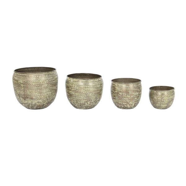 Set di vasi da fiori Home ESPRIT Verde Alluminio 39 x 39 x 33 cm - Augustea Shop