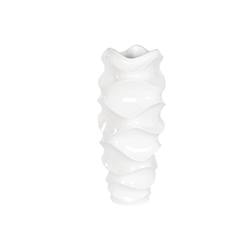 Planter Home ESPRIT White Fibreglass Waves 44 x 44 x 101 cm