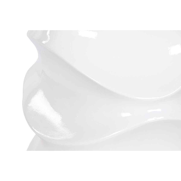 Vaso Home ESPRIT Bianco Fibra di Vetro Fibra Onde Moderno 38 x 38 x 81 cm