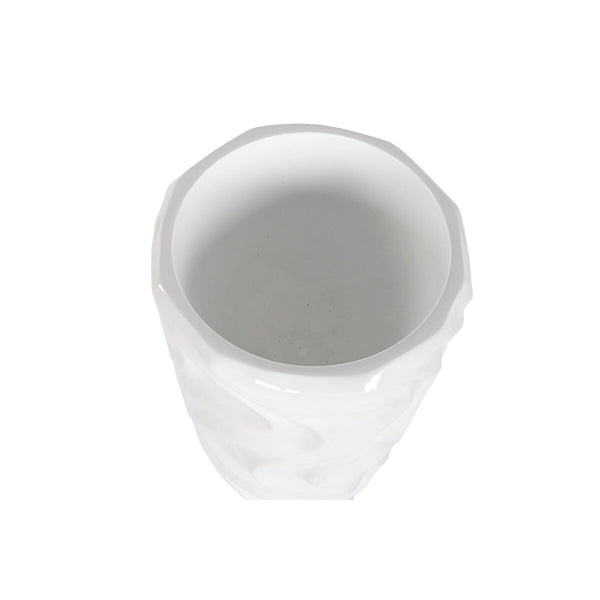 Vaso Home ESPRIT Bianco Fibra di Vetro Onde 35 x 35 x 71 cm - Augustea Shop