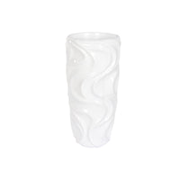 Vaso Home ESPRIT Bianco Fibra di Vetro Onde 35 x 35 x 71 cm - Augustea Shop