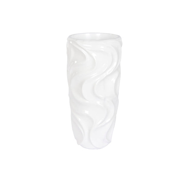 Vaso Home ESPRIT Bianco Fibra di Vetro Onde 35 x 35 x 71 cm - Augustea Shop