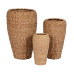 Set di vasi da fiori Home ESPRIT Naturale Metallo Fibra naturale Bali 43 x 43 x 70 cm (3 Pezzi) - Augustea Shop
