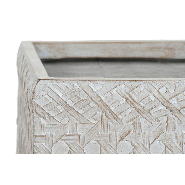 Set di vasi da fiori Home ESPRIT Beige Fibra di Vetro Magnesio 44,5 x 44,5 x 42,5 cm (4 Unità) - Augustea Shop