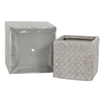 Set di vasi da fiori Home ESPRIT Beige Fibra di Vetro Magnesio 44,5 x 44,5 x 42,5 cm (4 Unità) - Augustea Shop