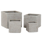 Set di vasi da fiori Home ESPRIT Beige Fibra di Vetro Magnesio 44,5 x 44,5 x 42,5 cm (4 Unità) - Augustea Shop