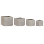 Set di vasi da fiori Home ESPRIT Beige Fibra di Vetro Magnesio 44,5 x 44,5 x 42,5 cm (4 Unità) - Augustea Shop