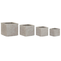 Set di vasi da fiori Home ESPRIT Beige Fibra di Vetro Magnesio 44,5 x 44,5 x 42,5 cm (4 Unità) - Augustea Shop