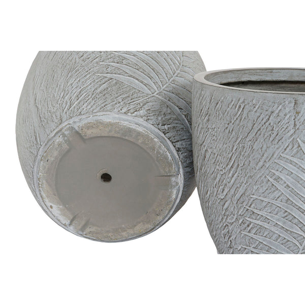 Set di vasi da fiori Home ESPRIT Grigio chiaro Fibra di Vetro Magnesio 44 x 44,5 x 43 cm (4 Unità) - Augustea Shop