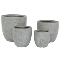 Set di vasi da fiori Home ESPRIT Grigio chiaro Fibra di Vetro Magnesio 44 x 44,5 x 43 cm (4 Unità) - Augustea Shop