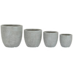 Set di vasi da fiori Home ESPRIT Grigio chiaro Fibra di Vetro Magnesio 44 x 44,5 x 43 cm (4 Unità) - Augustea Shop