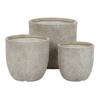 Set di vasi da fiori Home ESPRIT Beige Fibra di Vetro Magnesio 44,5 x 44,5 x 43 cm (3 Unità) - Augustea Shop