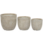 Set di vasi da fiori Home ESPRIT Beige Fibra di Vetro Magnesio 44,5 x 44,5 x 43 cm (3 Unità) - Augustea Shop