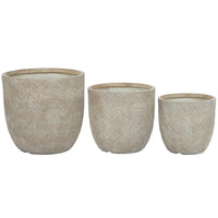 Set di vasi da fiori Home ESPRIT Beige Fibra di Vetro Magnesio 44,5 x 44,5 x 43 cm (3 Unità) - Augustea Shop
