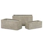 Vaso rettangolare da Balcone Home ESPRIT Beige Fibra di Vetro Magnesio 74,5 x 37,5 x 37,5 cm - Augustea Shop