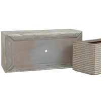 Vaso rettangolare da Balcone Home ESPRIT Beige Magnesio 74,5 x 37,5 x 37,5 cm - Augustea Shop
