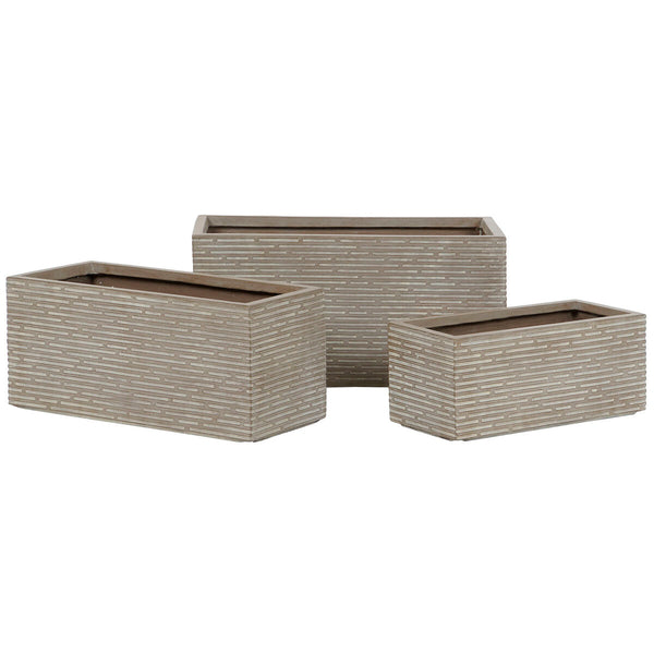 Vaso rettangolare da Balcone Home ESPRIT Beige Magnesio 74,5 x 37,5 x 37,5 cm - Augustea Shop