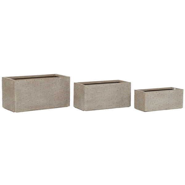 Vaso rettangolare da Balcone Home ESPRIT Beige Magnesio 74,5 x 37,5 x 37,5 cm - Augustea Shop