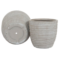 Set di vasi da fiori Home ESPRIT Beige Fibra di Vetro Magnesio 45 x 45 x 43 cm (3 Unità) - Augustea Shop