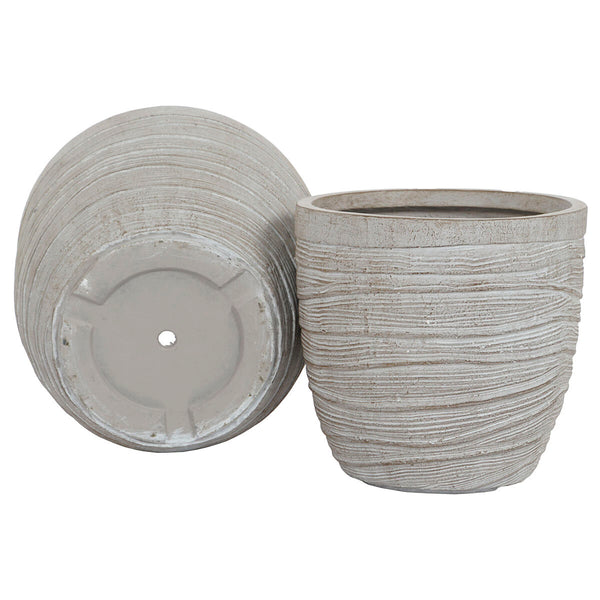 Set di vasi da fiori Home ESPRIT Beige Fibra di Vetro Magnesio 45 x 45 x 43 cm (3 Unità) - Augustea Shop