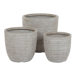 Set di vasi da fiori Home ESPRIT Beige Fibra di Vetro Magnesio 45 x 45 x 43 cm (3 Unità) - Augustea Shop